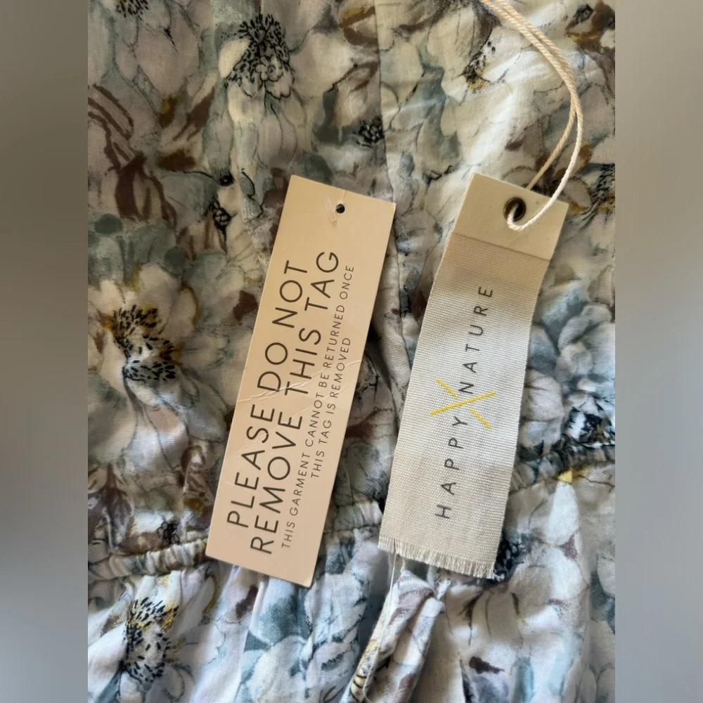 ✌🏼NWT HAPPY X NATURE Willow 1 shoulder mini Dress Kate Hudson XL elastic waist - Picture 8 of 10